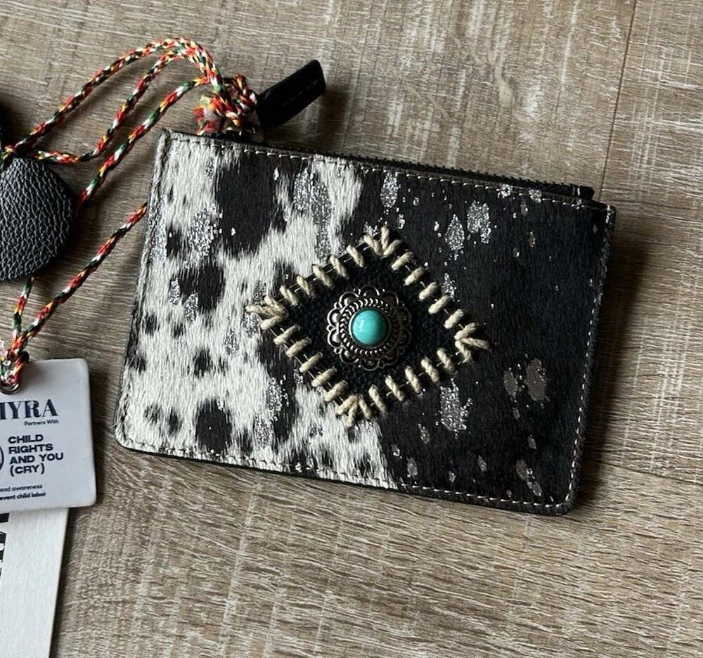 Myra Eye of the Goddess Cowhide Leather Credit Card Wallet Western NWT